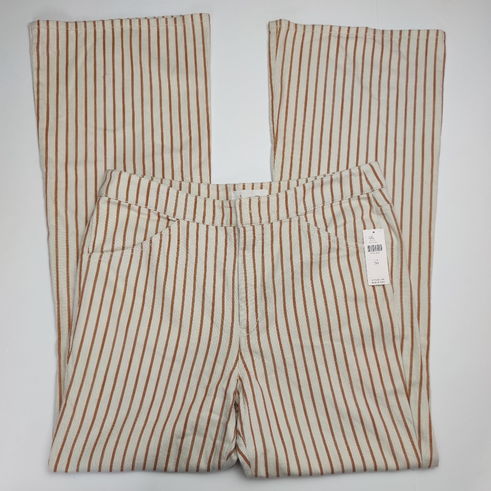 Anthropologie Striped Flare Pants Size 30 NWT - Picture 2 of 12